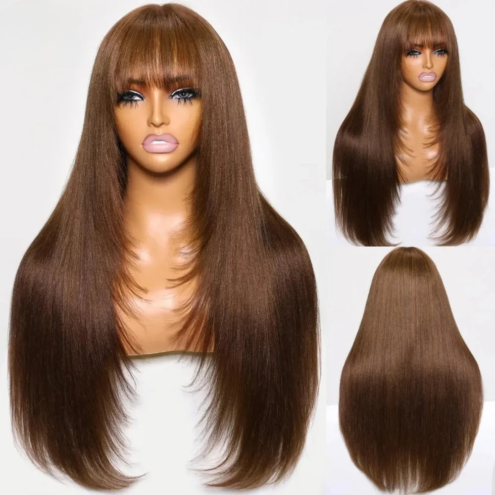 99J بورجوندي الأحمر الطبقات الدانتيل شعر مستعار أمامي مع الانفجارات العظام مستقيم الاصطناعية الدانتيل الباروكات الأمامية 13x4 HD غلويليس قبل قطعها تأثيري #4