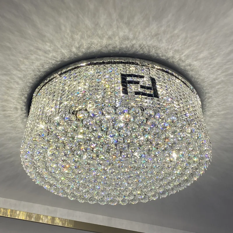 Light luxury K9 living room crystal ceiling light high-grade new crystal light postmodern atmospheric bedroom light room light