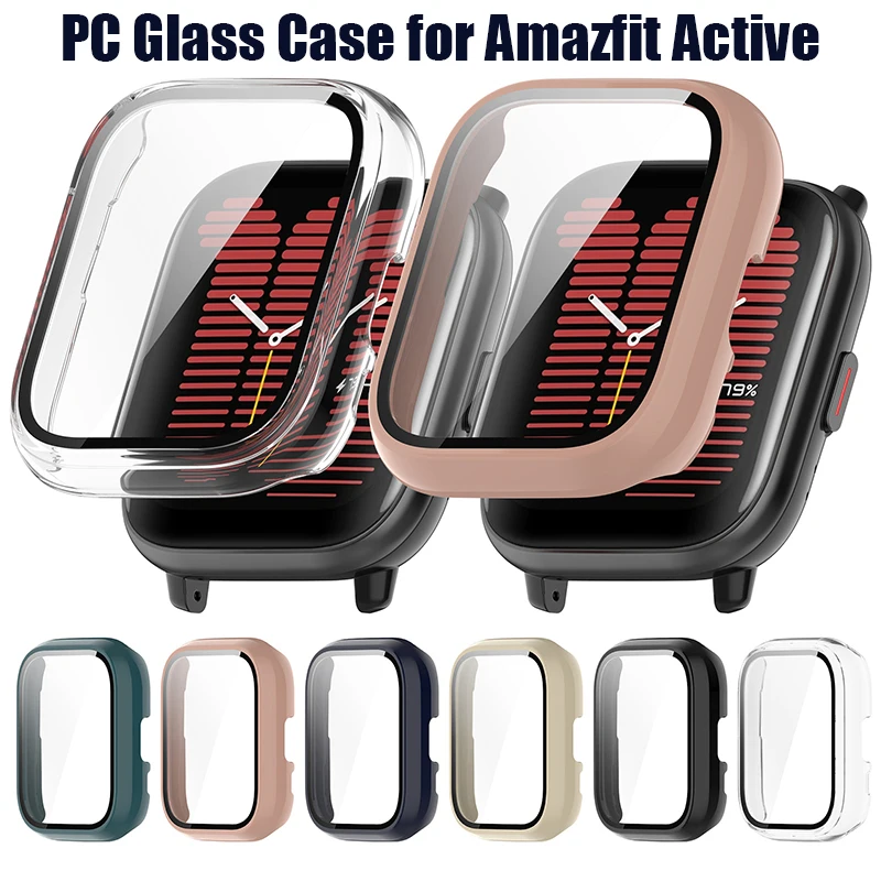 PC Glass Case for Huami Amazfit Active A2211 Tempered Glass Screen Protector for Amazfit Active Glass Cover