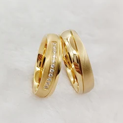 Harmony 18k Gold Plated Wedding Rings Set for Couples Surgical Stainless Steel Jewelry Alliance