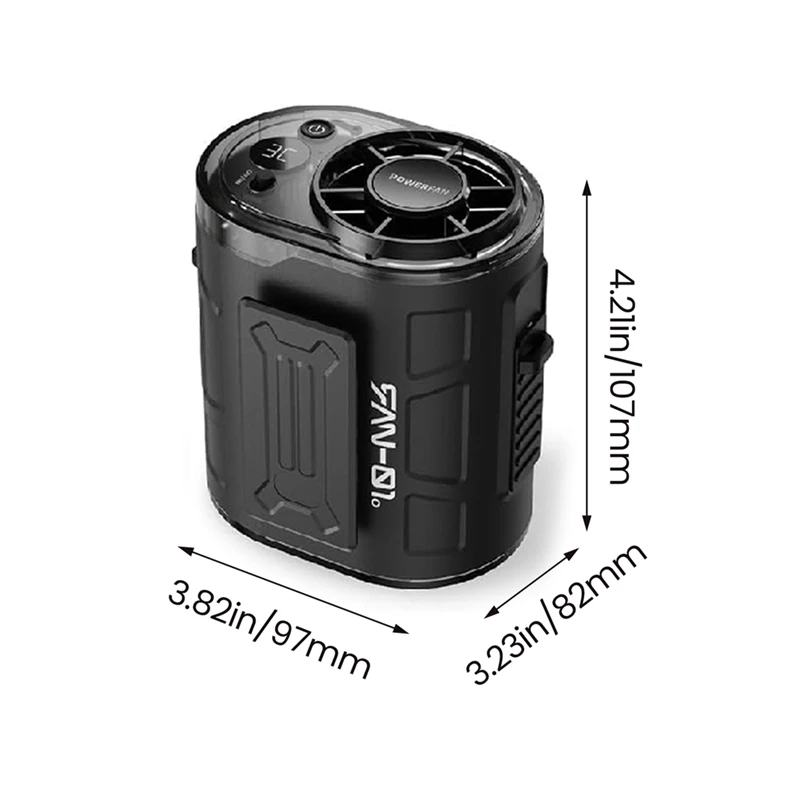 Hot Bladeless Waist Mounted Electric Fan Cool Clip Waist Fan 100 Speeds Strong Airflow Wearable Personal Clip Fan(2Pcs)