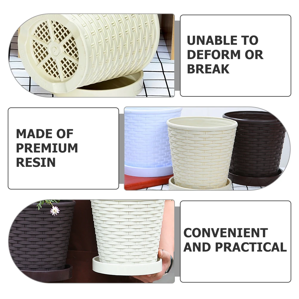 

3 Sets Resin Flower Pot Decorative Pots Flowers Planter Garden Planters for Indoor