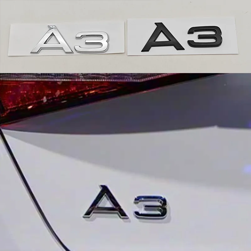 جديد ثلاثية الأبعاد ABS سيارة رسائل شعار A3 45TFSIe شارة الخلفي الجذع ملصق الشارات لأودي A3 45 TFSI e 8Y السيارات الذيل بمناسبة الملحقات #3