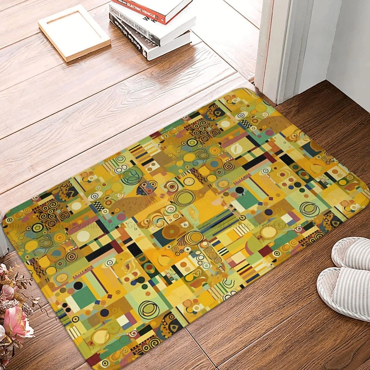 Gustav Klimt Patting Art Bedroom Mat Golden Mosaic Doormat Kitchen Carpet Outdoor Rug Home Decor