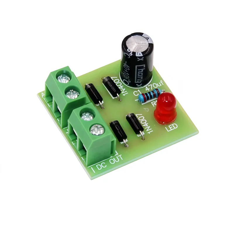 1N4007 bridge rectifier AC to DC power converter full-wave rectifier circuit board kit (parts)