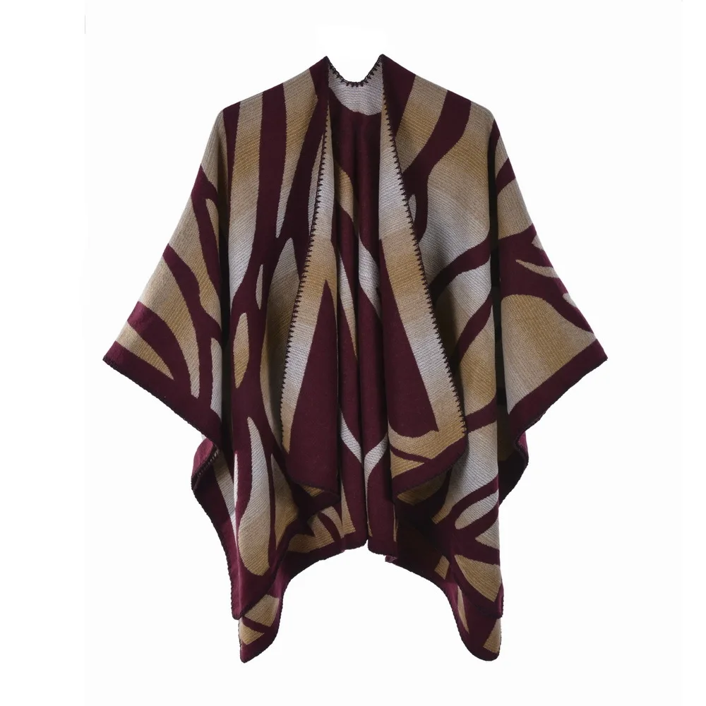 

Women's Scarf Shawl Classic Zebra Split Cape Shawl Fashion Simple Warm Blank Imitation Cashmere Cloak Cape Ponchos Lady Coat P7