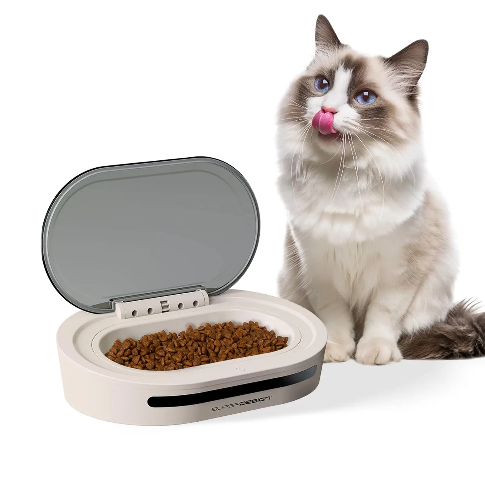 Automatic Sensor Flip Lid Pet Feeder Sealed Moisture Proof Cat Dog Bowl Detachable Fresh Wet Food Dish for Cats Small Dogs