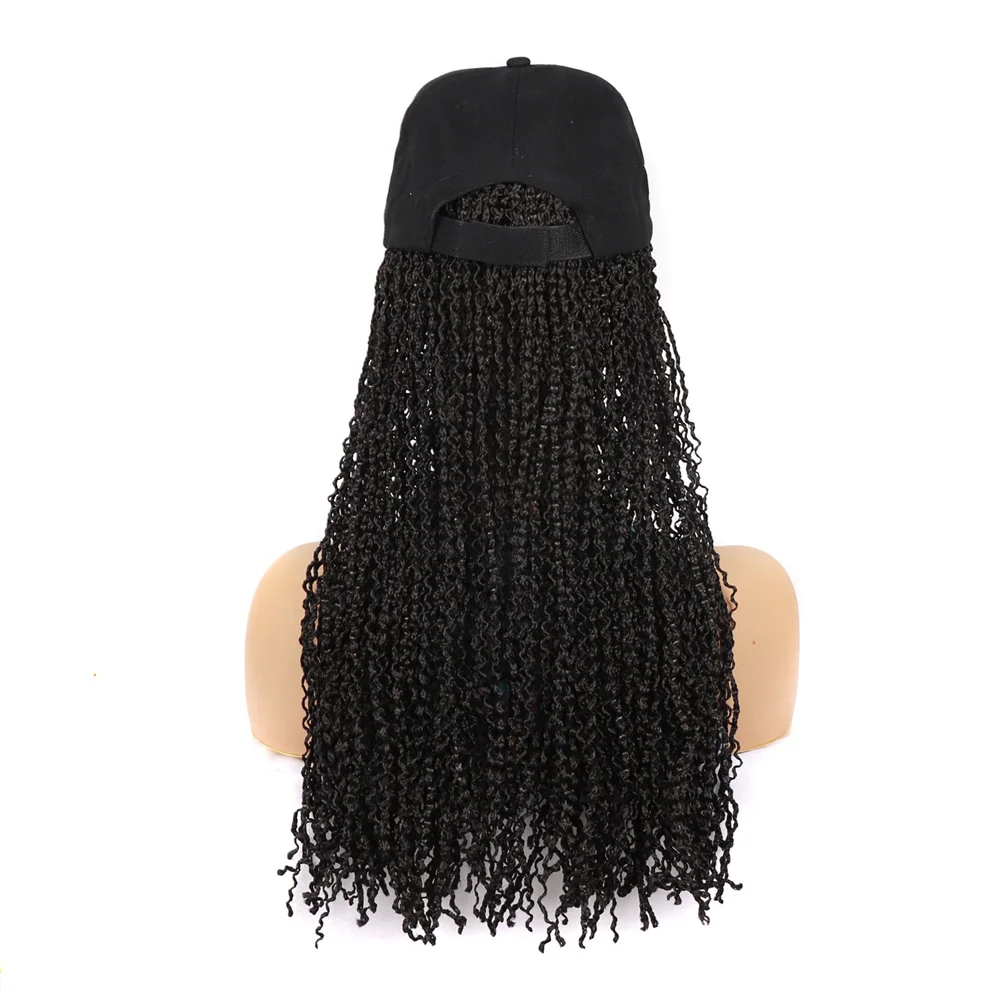 SQRDGQ Synthetic Hair Braided Wigs for Women Black White Baseball Hat With Colorful Curly Hair Cheap Wigs on Clearance Sale