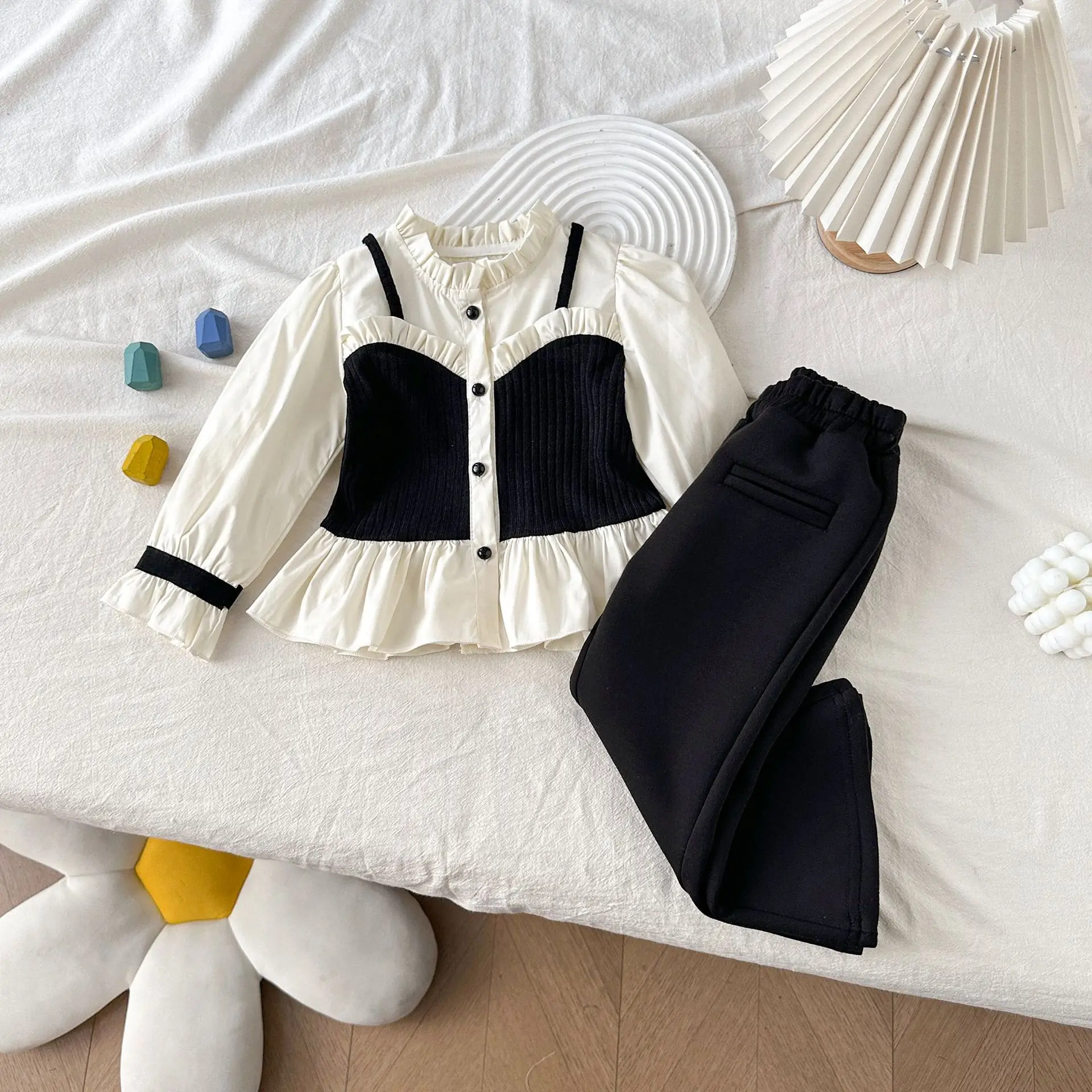 456  2-10 Years Girls Clothes Spring Autumn Style 2PCS SETS Lovely kids' Sets And Outfits Baby Girl Clothes Top +  Pants