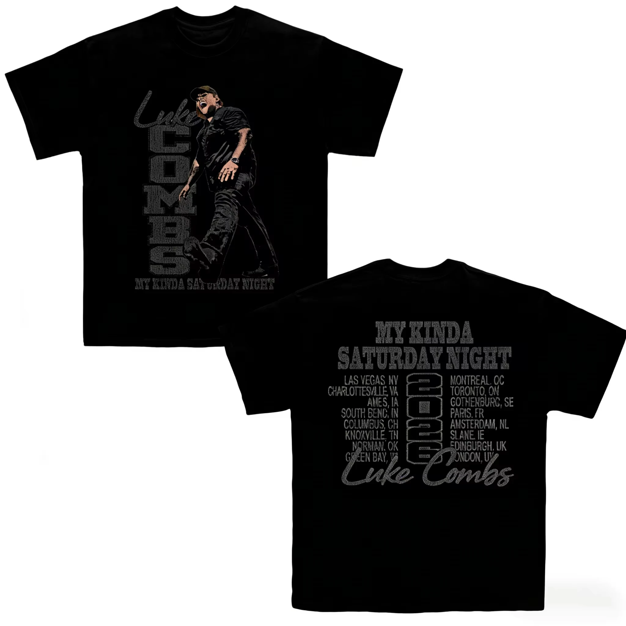 2026 New Luke Combs TOUR My Kinda Saturday Night Men's Clothing T-Shirt Cotton Short Sleeve Fans Gift Y2k Popular Summer T Shirt