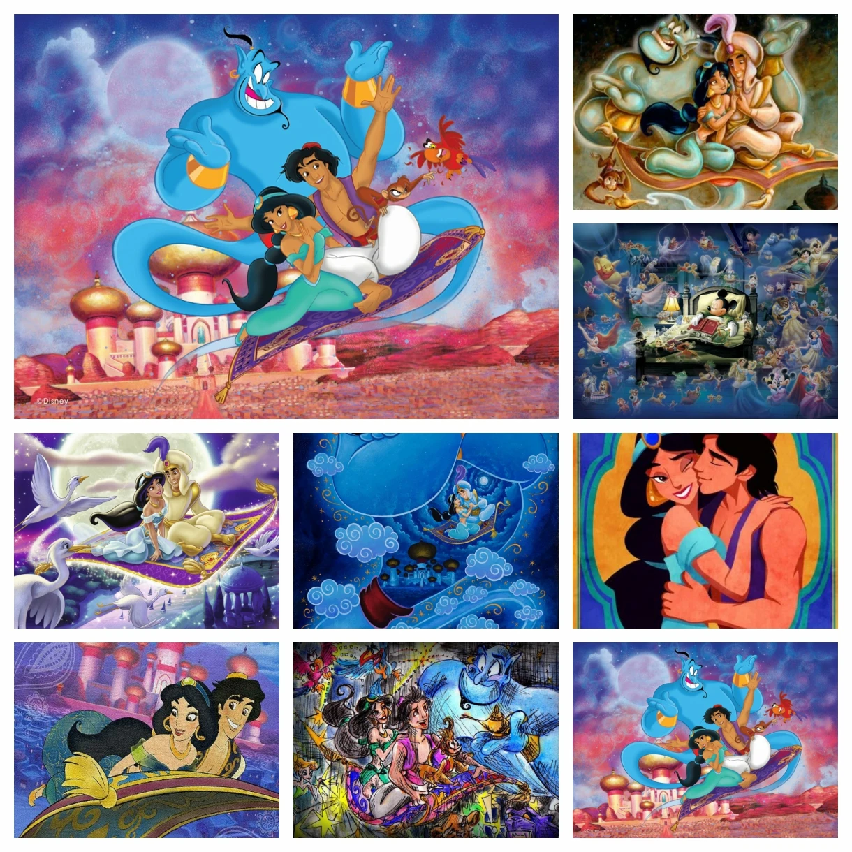 Aladdin DIY 5D Diamond Art Painting Kits Disney The Magic Carpet Mosaic Embroidery Jewelry Home Decor Children’s Gift Crafts