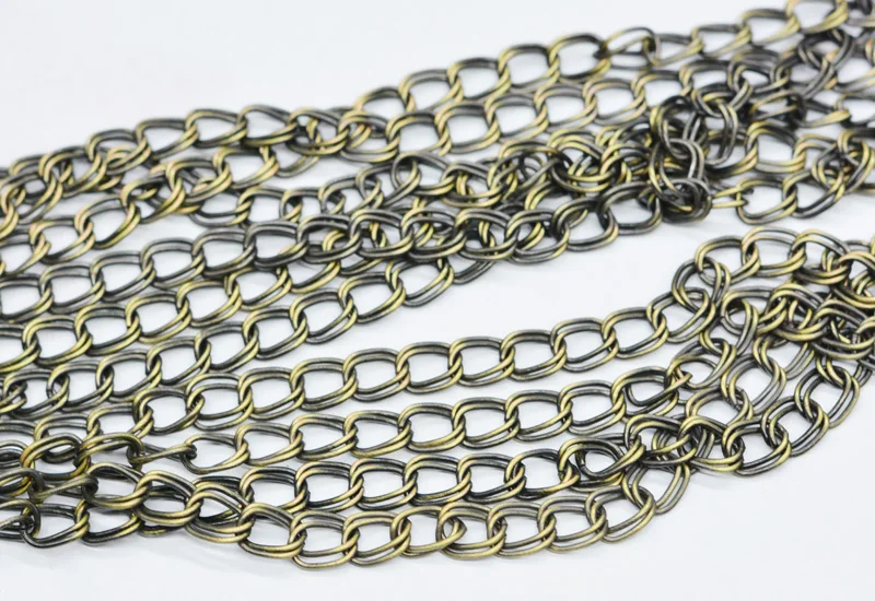 Nickel Free!! 100meter/lot 9x10mm Antique bronze jewelry necklace chain link chain