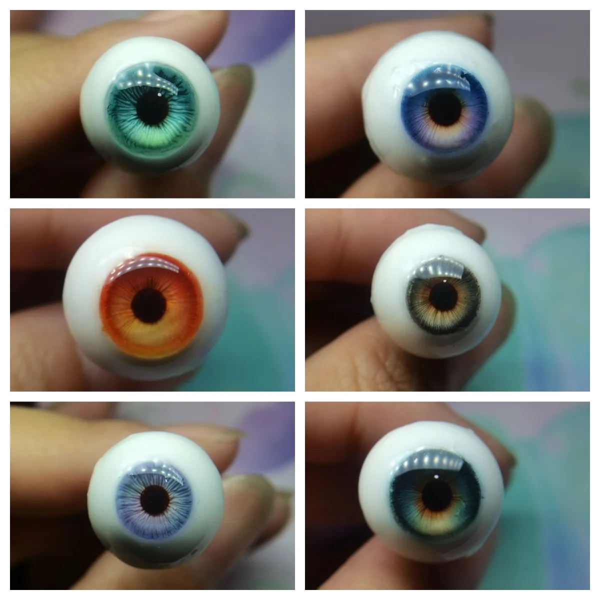 Doll Eyes 8/10/12/14/16/18/20mm for 1/3 1/4 Bjd Doll Ob11 Human Realistic Stereoscopic Plaster Eyeball Girl Toy Doll Accessories