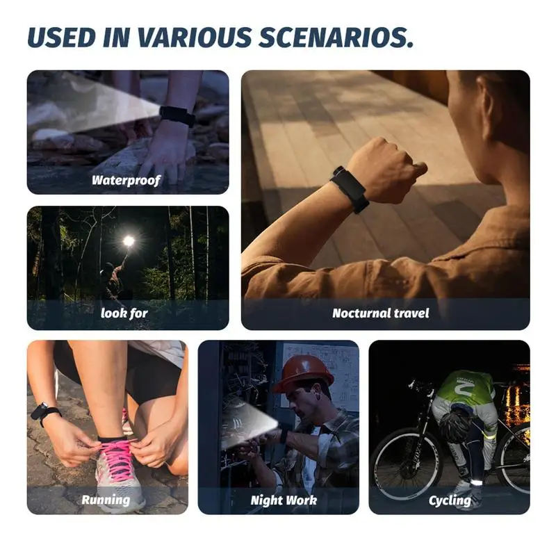 

Wrist Light Flashlight Portable Wrist Flashlight Wristband Flash Light Torches For Adults Portable 3 Brightness Modes Super