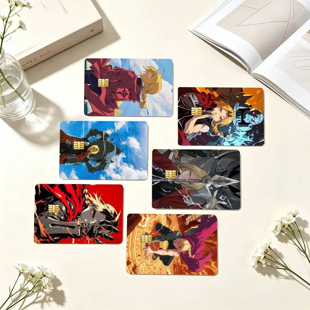 E-Edward Elric F-Fullmetal Alchemist  Credit Card HD Stickers Game Card Decal Small Chip Waterproof Sticker Gift