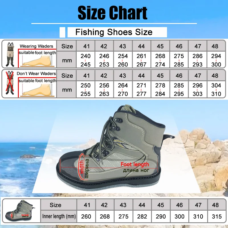 Fishing Shoes Felt or Rubber Sole Anti-slip Hunting Reef Rock Fishing Wading Boots Upstream River Boots for Fly Fishing Waders