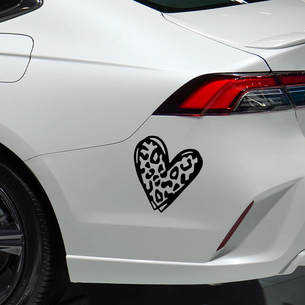 

Heart Shaped Leopard Print Romantic Car Body Stickers Vinyl Waterproof Decals Graphics Decoration Styling Automobile Accessories