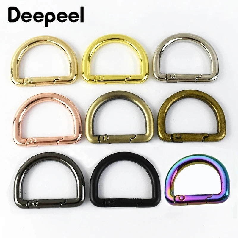 5/10Pcs Deepeel 16/19/25mm Metal D Ring Spring Buckles Bags Strap Belt Openable Rings Connect Clasp Luggage Hardware Accessories