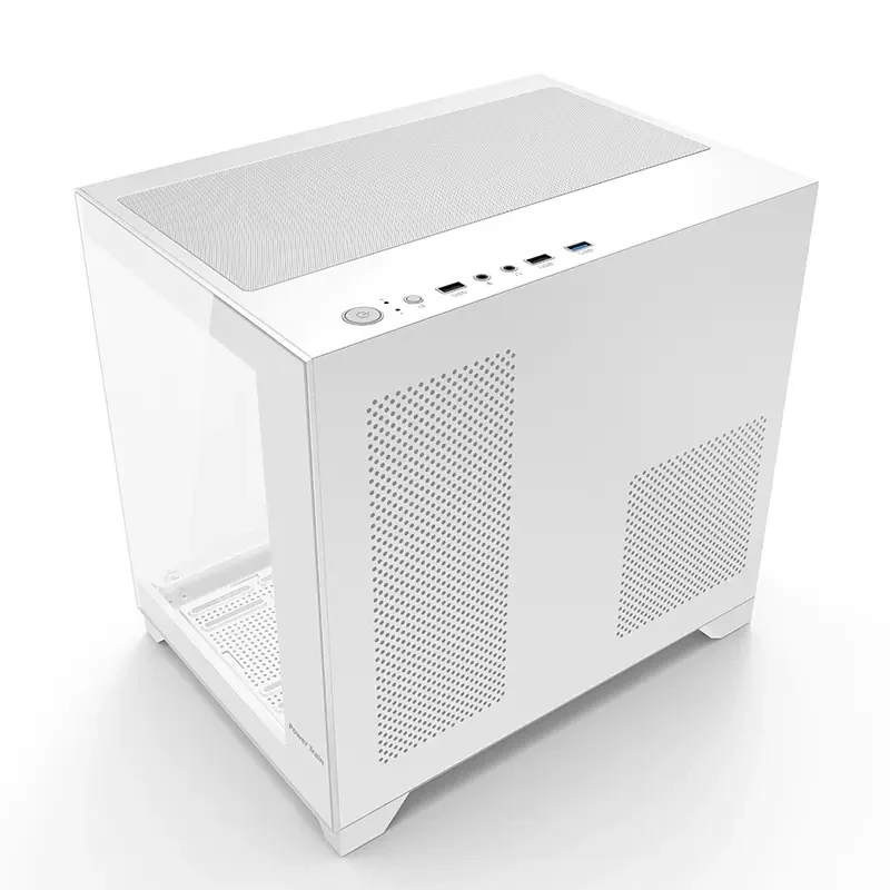 Caixa para PC com esmalte colorido Power Train Sea View Room 270 ° Visão completa sem coluna Suporte para chassi de mesa 240 Refrigerador de água