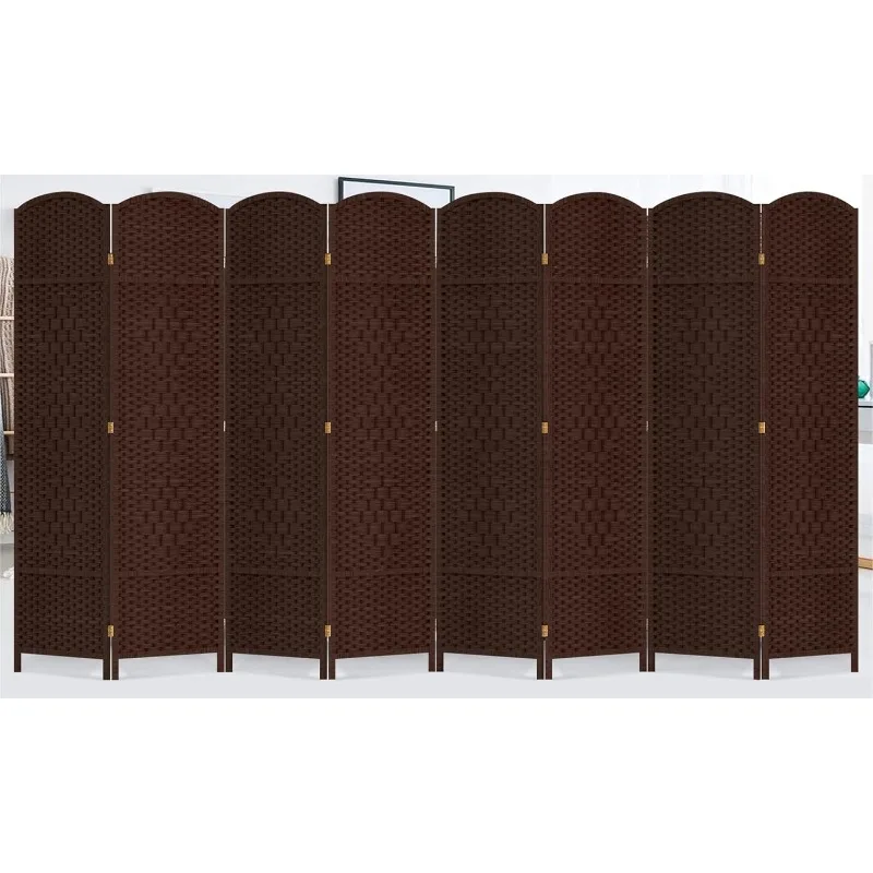 

Duraspace 8 Panels Room Divider 6 FT Tall Weave Fiber Privacy Screen Freestanding Double Hinged Folding Screen Extra Wide Room D
