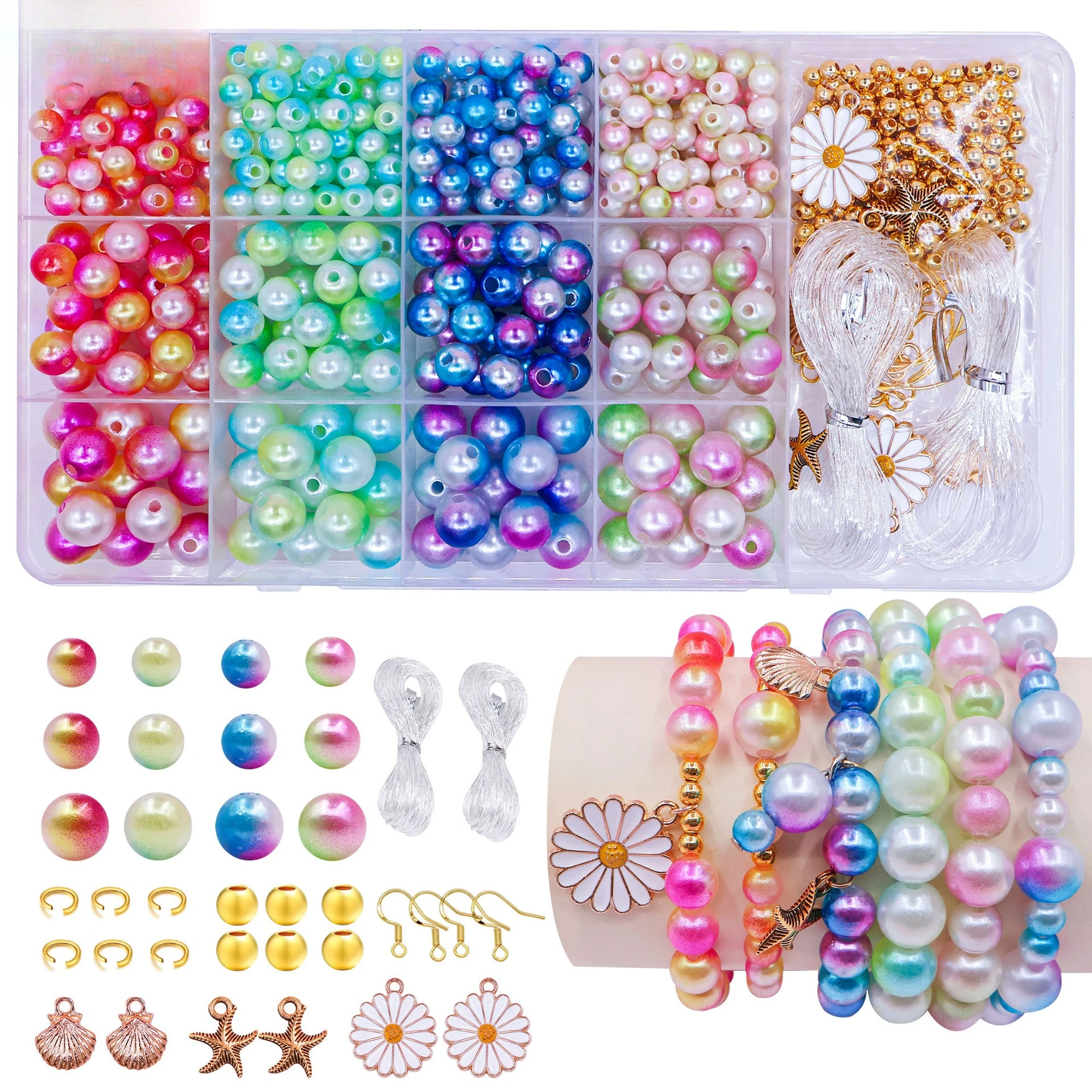 

25 Years Beaded Bracelet Beaded Color Imitation Pearl Diy Material Set Beaded Bracelet Jewelry Fashion Bracelet