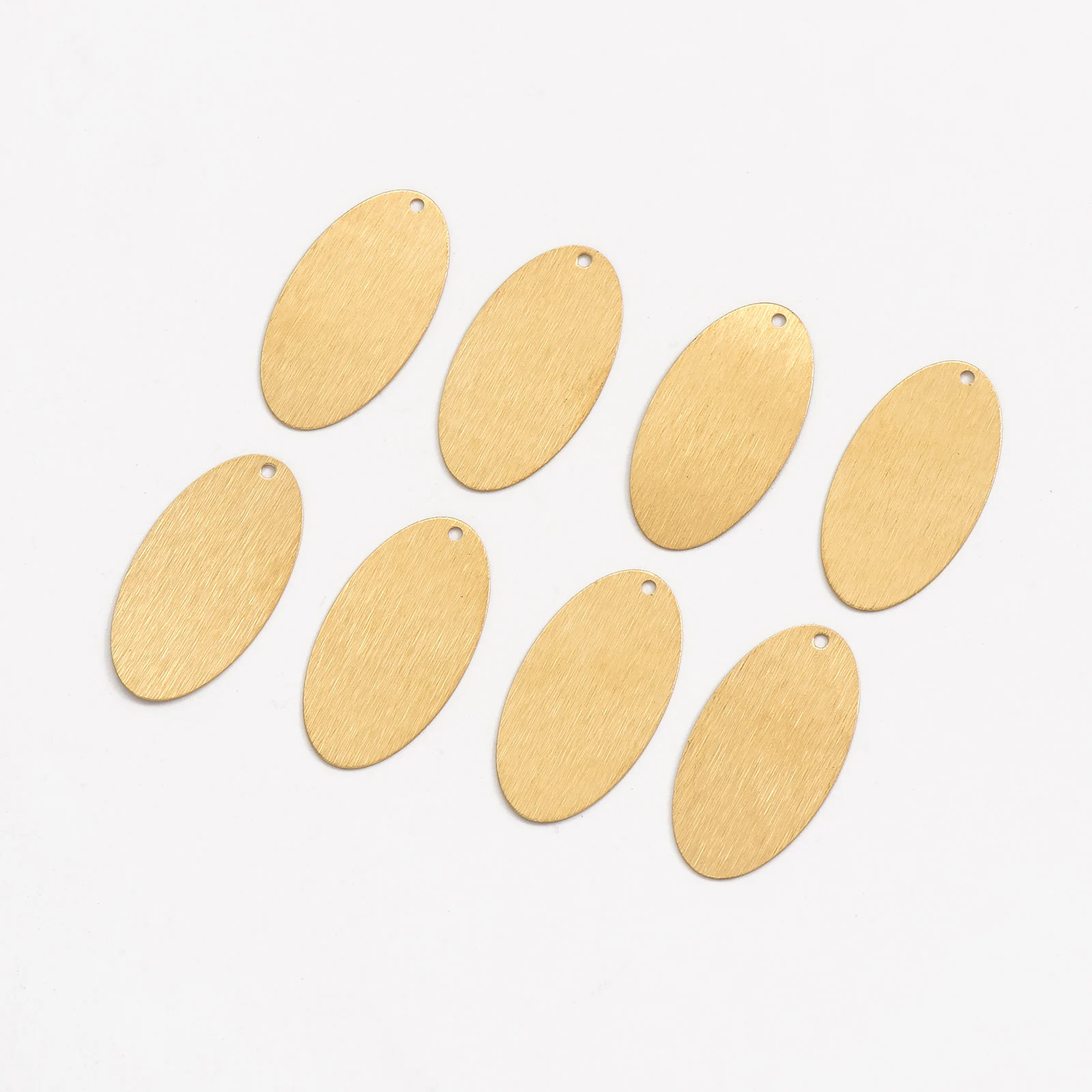 20pcs original brass brushed geometric single hole elliptical pieces for DIY fashion necklaces and earrings
