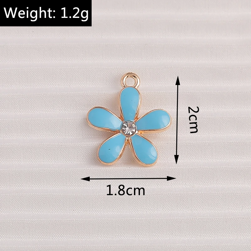 10 Stück 13x16mm süße Emaille Pflanze Blume Charms Anhänger für Schmuck Tropfen Ohrringe Halsketten Armbänder DIY Handwerk machen Erkenntnisse – Detail 1