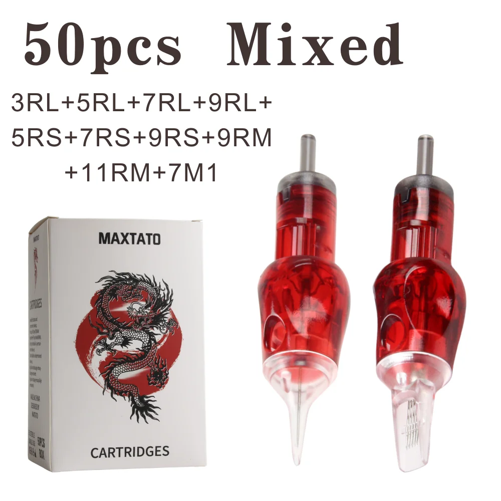 

50PCS Assorted Tattoo Cartridge Needles Mixed Size #10 Bugpin RL RS RM Disposable Tattoo Needles 3rl 5rl 7rl 9rl 5rs 7rs 9rs 9rm