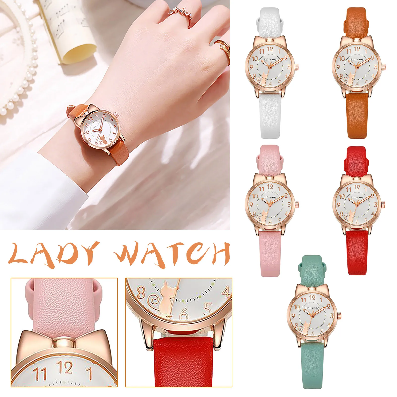 

Fashion Women Watches bow shape Watch sweet and cute Quartz Watch For Ladies Leather Band Simple wristwatch relogios feminino