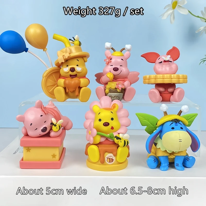 6 pezzi Disney Anime Figure Set Winnie The Pooh Bear Party Series Modello da collezione Figurine Decorazione bambola Tendenza Giocattoli Regalo per bambini