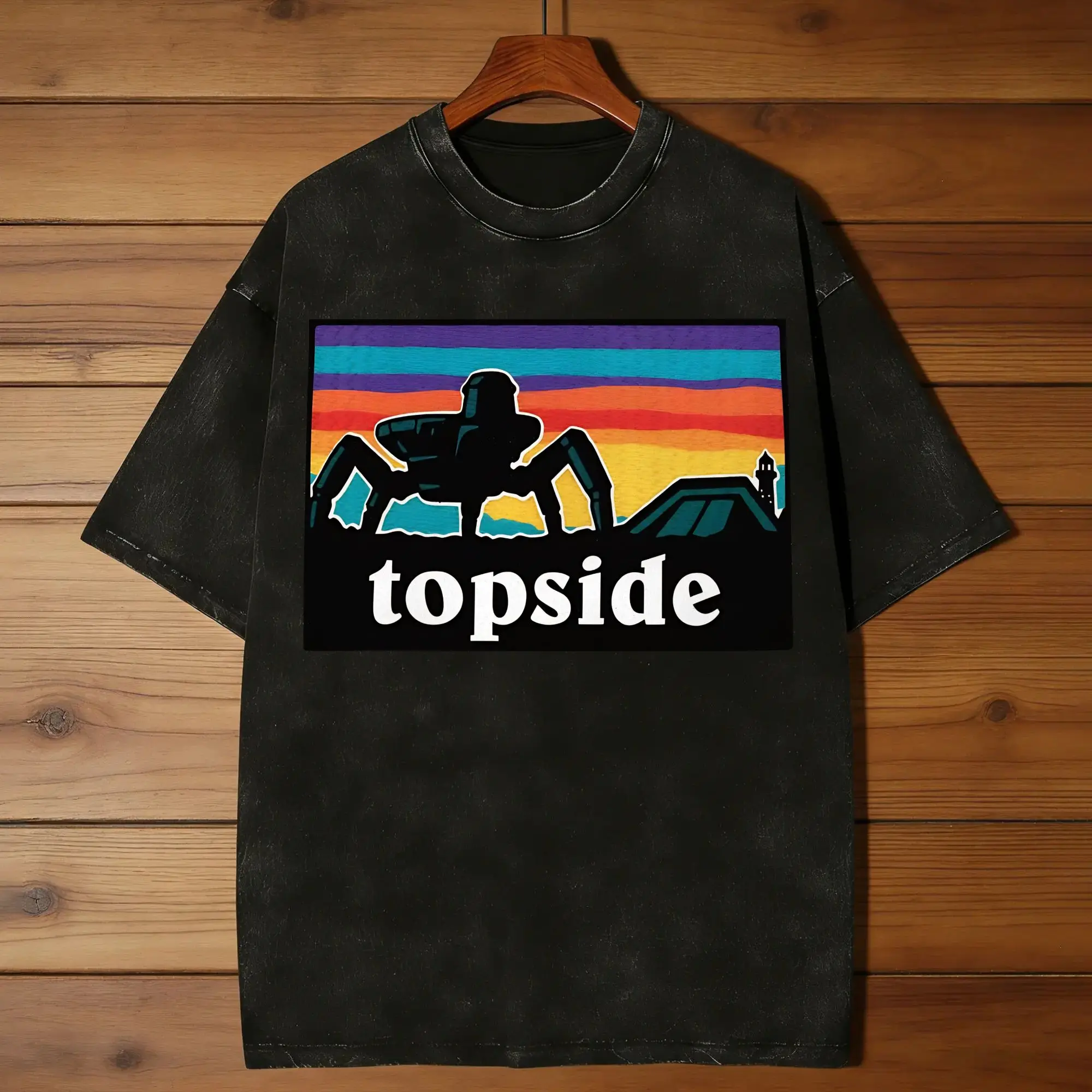 Top side  Arc Raiders T Shirt for Men 100% Cotton Vintage T-Shirt O Neck  Tee Shirt Short Sleeve Clothes Plus Size