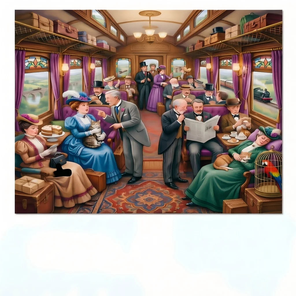 Wild West & Retro Fun Jigsaw Puzzle 500-2000pcs - Cowboy Town, Roller Disco Chaos & Vintage Train Car for Adults Home Decor Gift