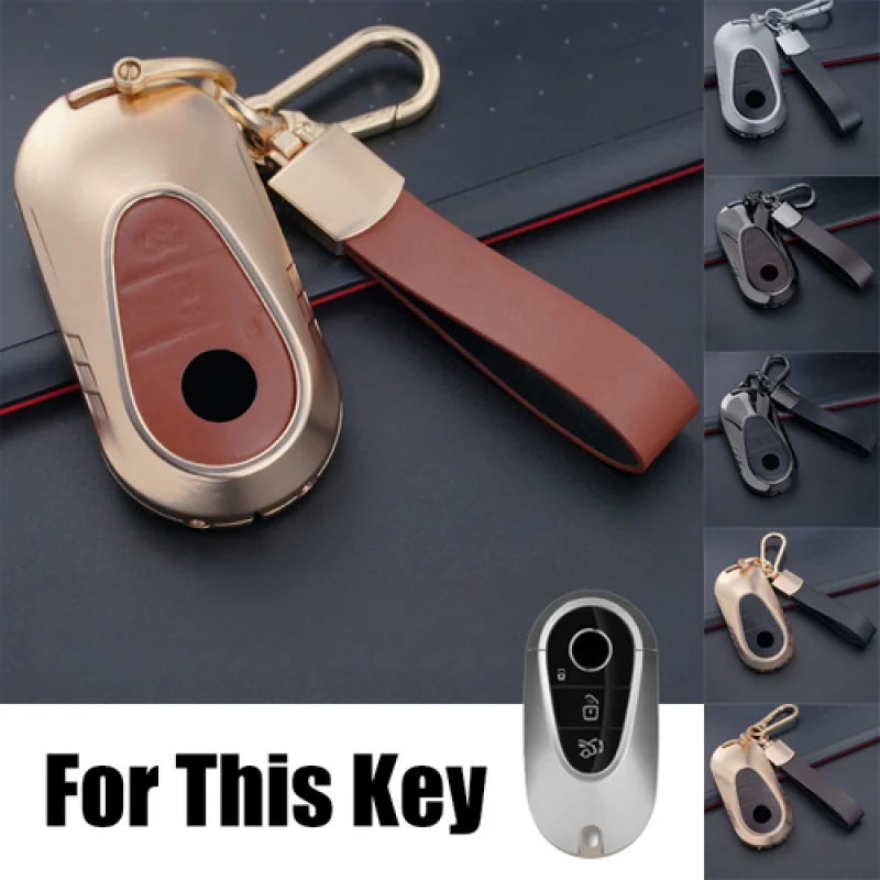 

A + кожаный автомобильный брелок из цинкового сплава, чехол для Benz S450 C260 C300 W223 W206