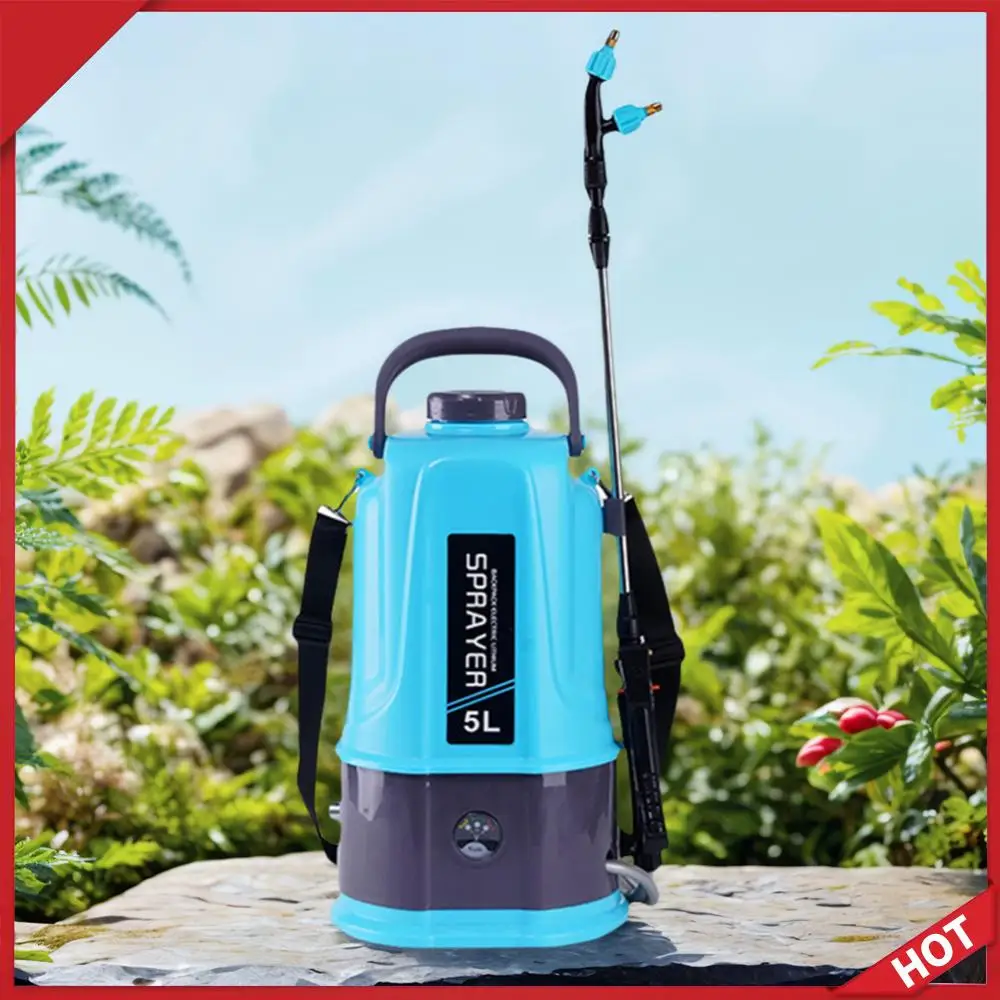 

5L Electric Sprayer with 5 Mist Nozzles Battery Powered Sprayer with Adjustable Shoulder Strap Plant Sprayer for Lawn and Garden