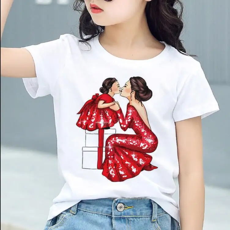 Camiseta de verano para gran oferta y niña, camisetas de moda para madre y bebé, camisetas con estampado Kawaii de Love Life