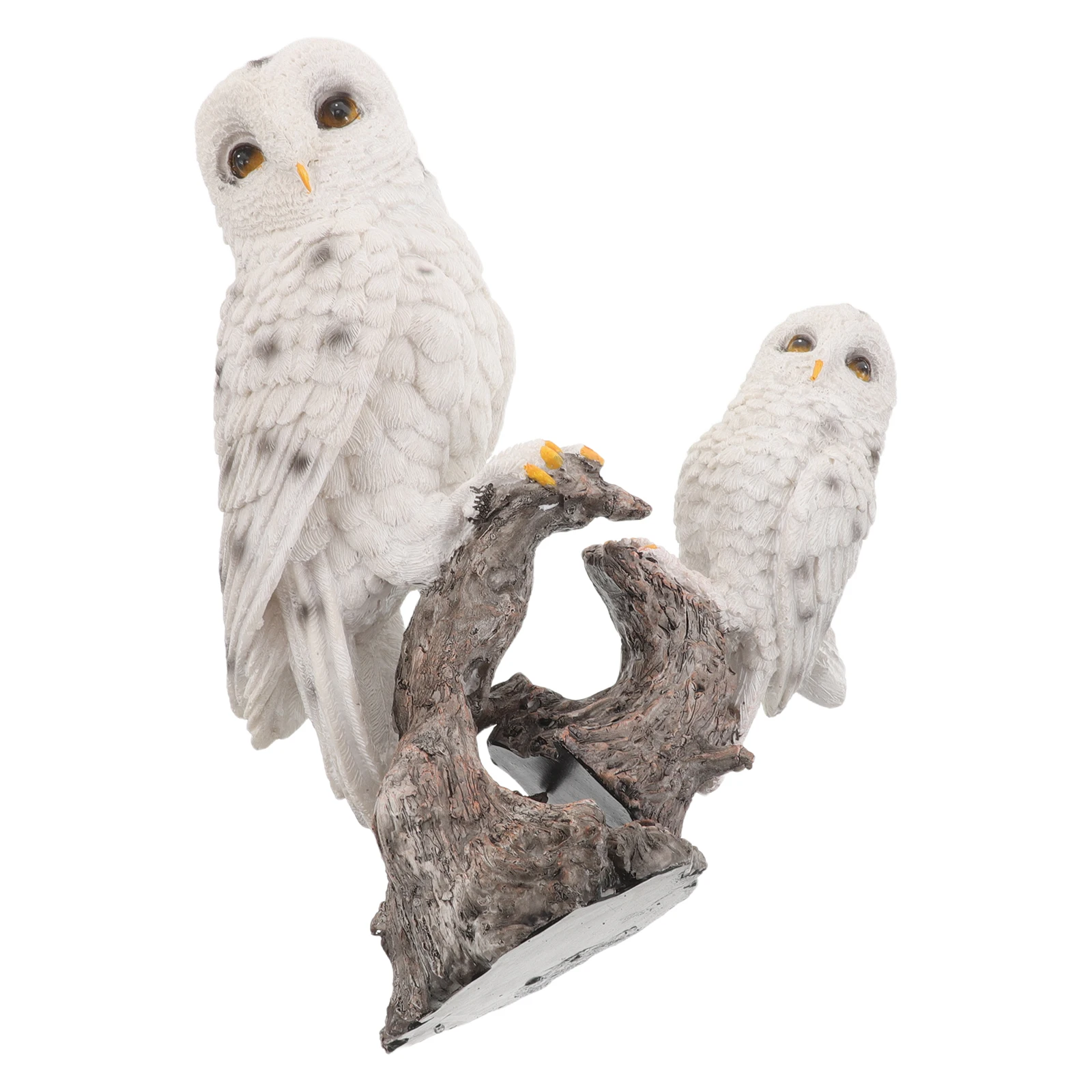 

2 PCS Outdoor Owl Decoration Statue Decorate Ornaments Home Resin Craft