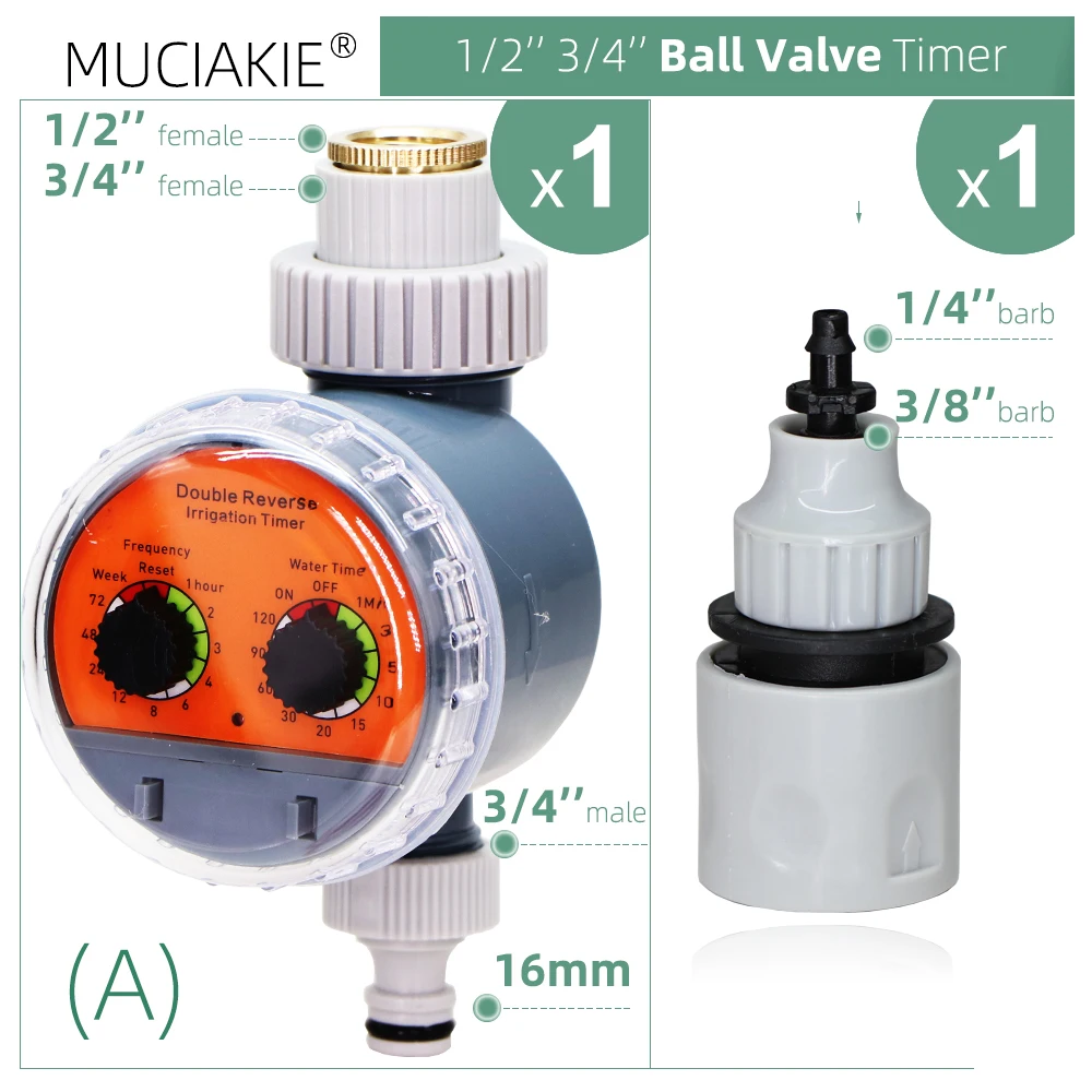 N197 Ball Timer Automatic Flower Watering Double Dip Controller Atomized Drip Irrigation Garden Spray Cooling Dust Removal