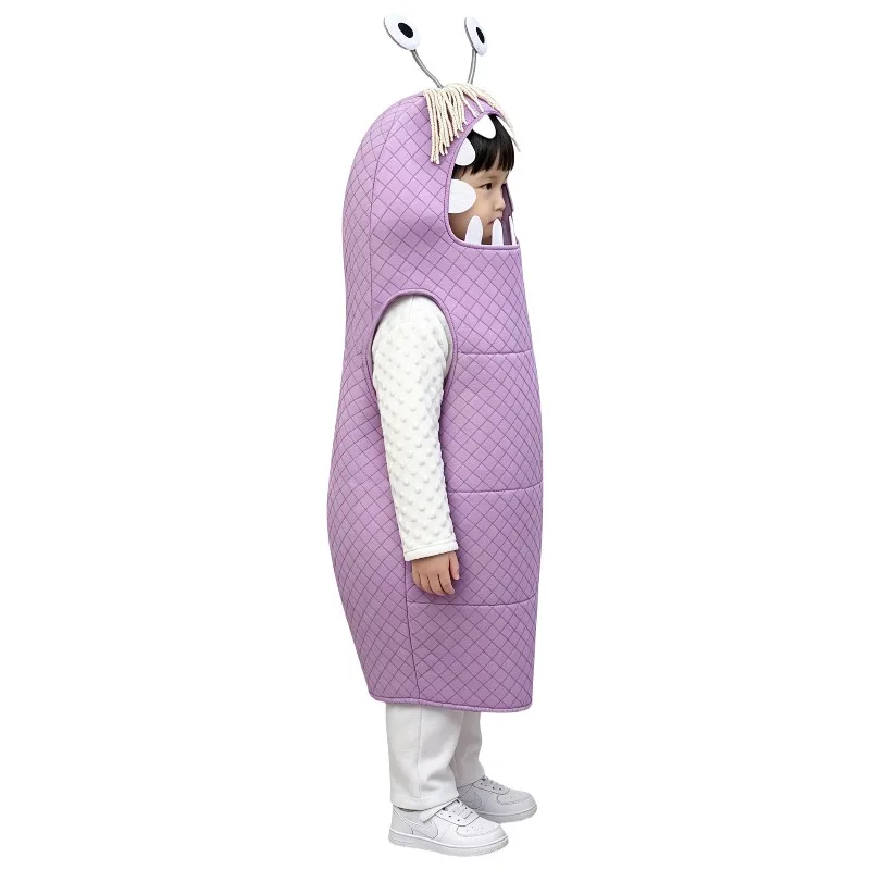Anime Purple Boo Monster Cosplay Costume Plush Vest Outfits Halloween Cartoon Monsters Carnival Party Cos Clothing