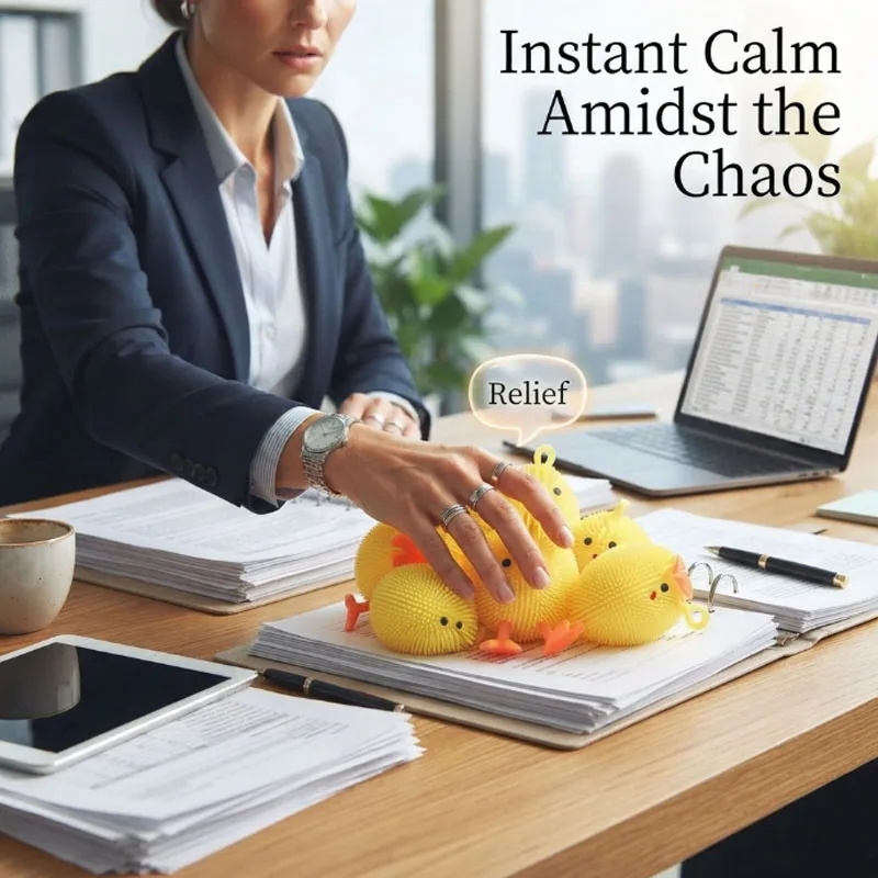12-36PCS Yellow Chick Squeeze Toy Glowing Slow Recovery Soothing Stress Relief Fidget Sensory Novelty for Adults Home Office