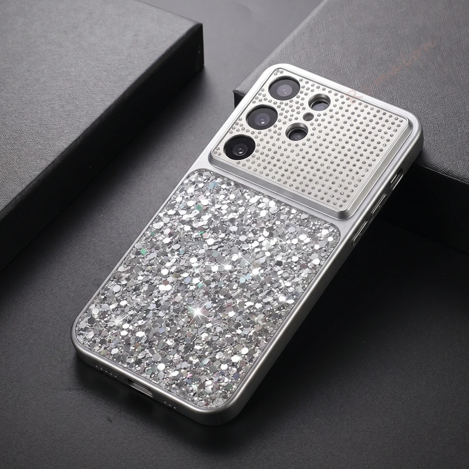 Luxury Bling Bling Glitter Phone Case for Samsung Galaxy S26 S24 S25 FE Ultra Plus Fashion Shockproof Protector Cover
