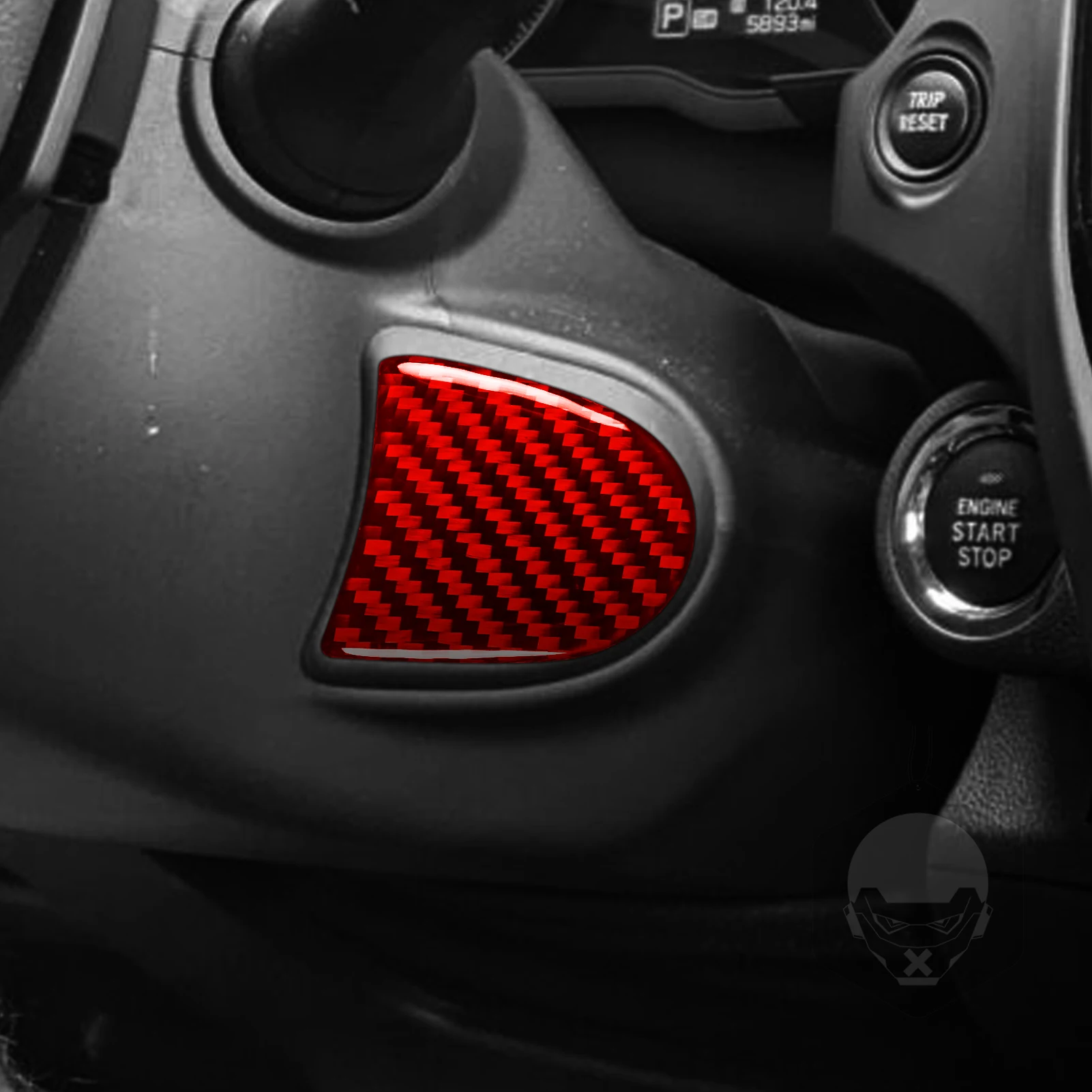 For Subaru Forester 2019-2024 Carbon Fiber Engine Start Button Ignition Panel Frame Decorative Car Interior Accessory Sticker