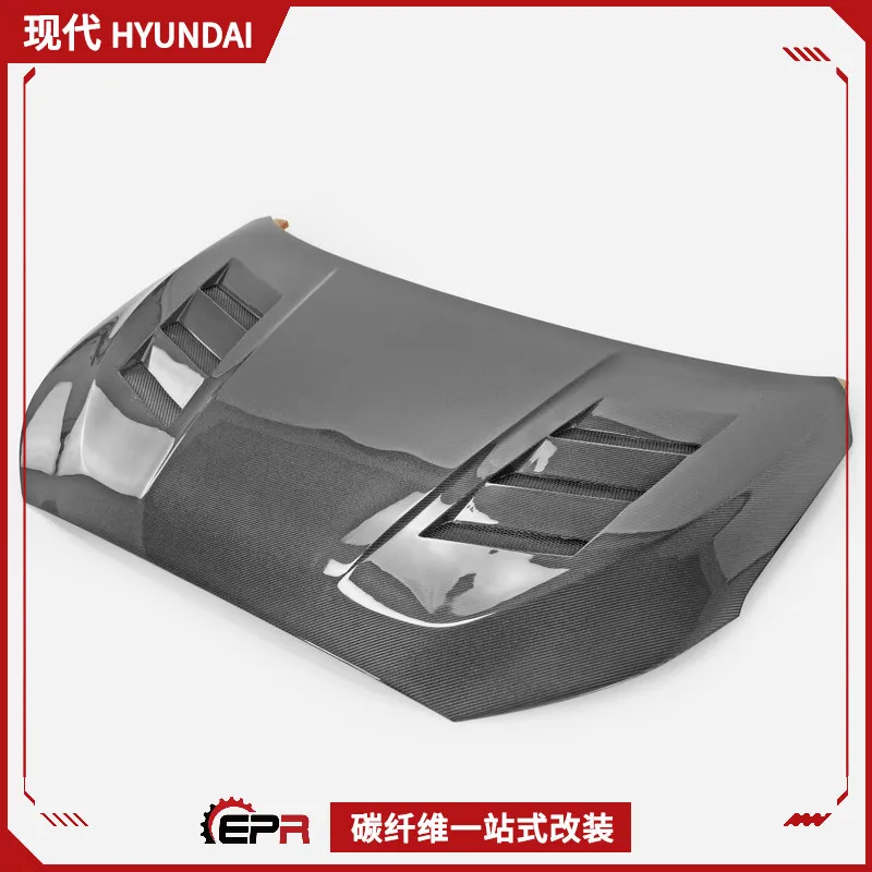 

Модель 2019, подходит для современных модифицированных деталей из углеродного волокна Veloster, передняя крышка из ЭП с открытым отверстием, рассеивание тепла