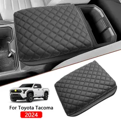 Center Console Cover Armrest Box Pad For Toyota Tacoma 2024 Car Accessories Carbon Fiber