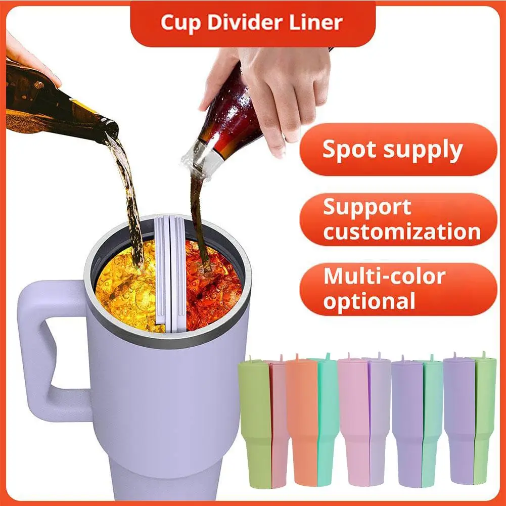 Silicone Double-Layer Cup 40oz Drink Cup With Lid Can Hold Two Different Flavors Of Drink Inner Section Tray For St V3Y6