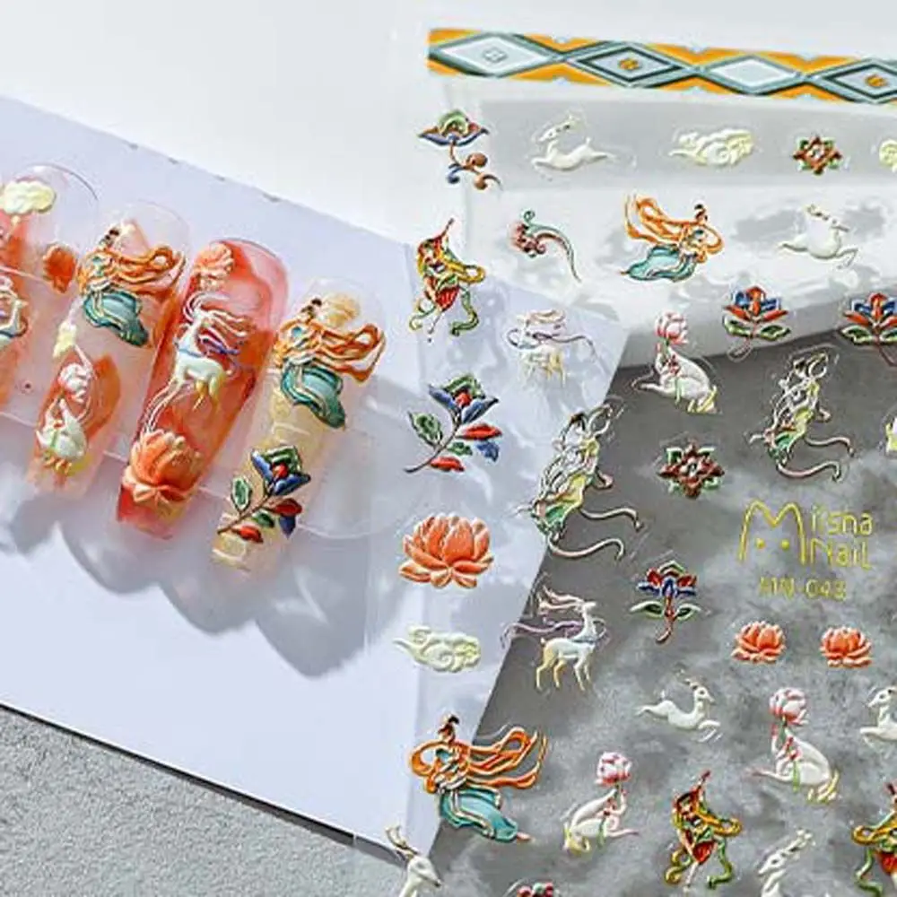 Style DIY Manicure Accessories Thin Tough Nail Foil Decals Dunhuang Mural Nail Sticker Nails Art Stickers Nail Decoration