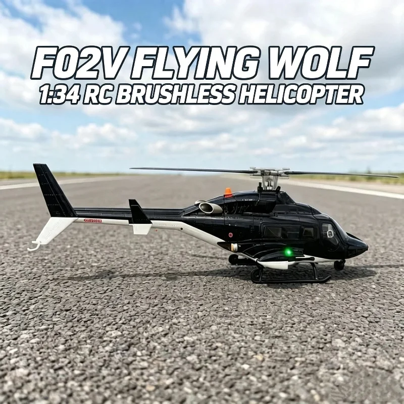 New Yuxiang F02V Flying Wolf Helicopter Brushless Remote Control Like Real Aircraft 3D Stunt Inverted Flying RC Model With Light