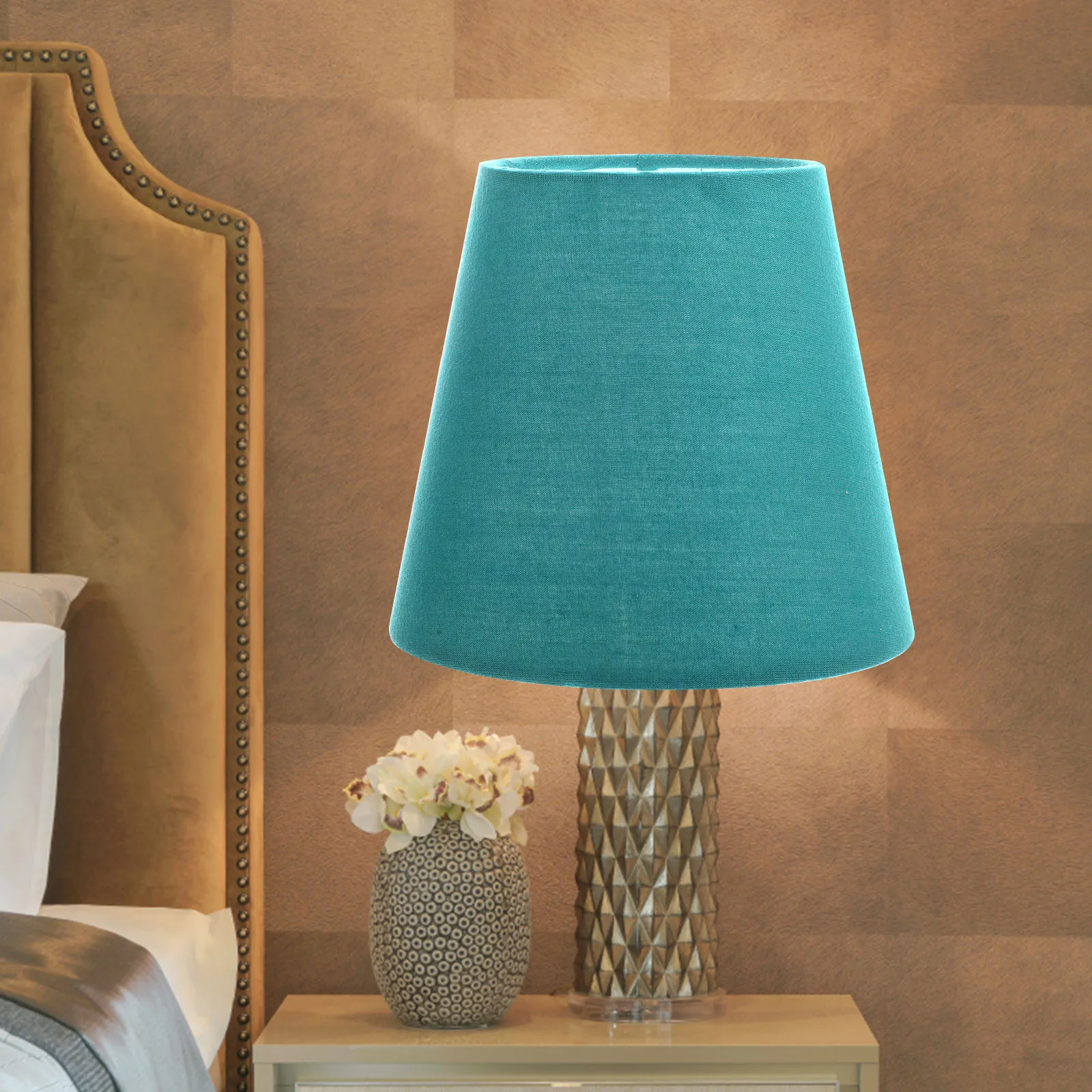 

Small Cloth Lamp Shade Clip on Bulb Light Cover Replacement for Pendant Ceiling Wall Lights Decorative Drum Bell Rustic Modern