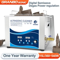 Multifunction Ultrasonic Cleaner 15L Tank 540W 360W 40KHz with Degas Semiwave Variable Power for Auto Degreasing rust removal