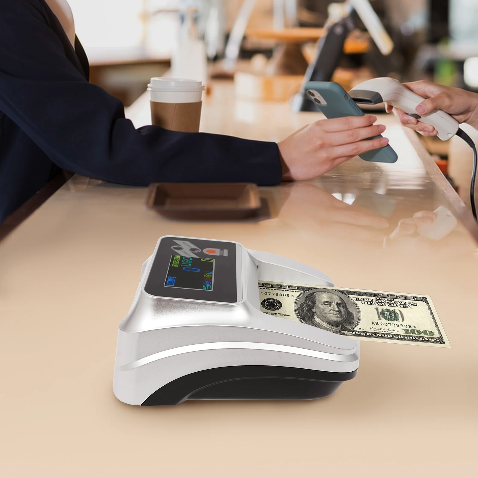 Money Counter Machine Dollar Bill Detector Counterfeit Money Checker