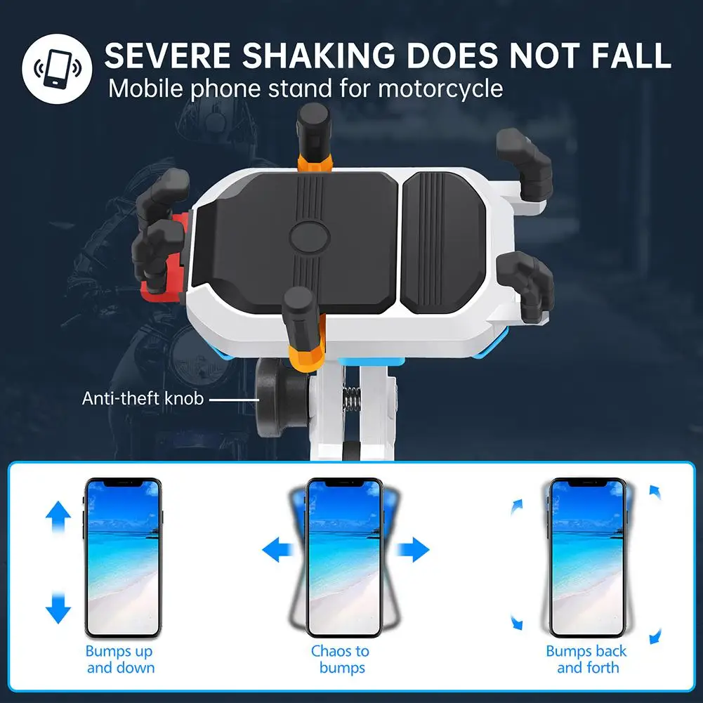 Pemegang ponsel sepeda motor, dudukan telepon sepeda gunung rotasi 360 derajat, aksesori sepeda motor untuk ponsel 3.5 inci-6.5 inci